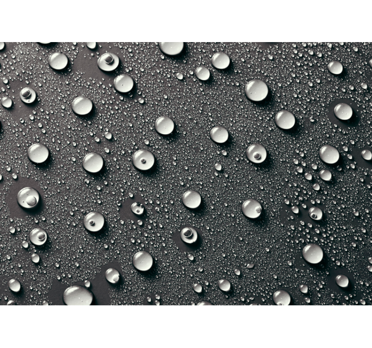 Blind grey gray bathroom wall mural with water bubbles - TenStickers