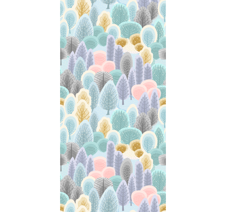 Pastel Forest Pattern blind trees - TenStickers