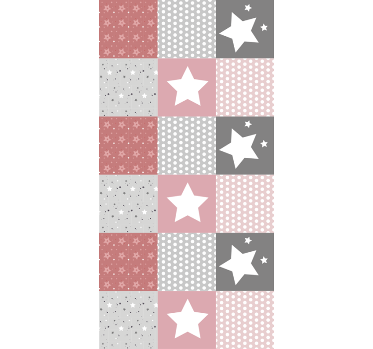 Patchwork Star Pattern roller blind nursery - TenStickers