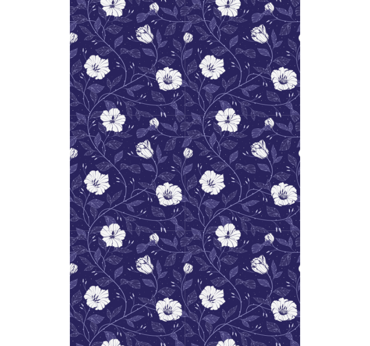 Blue background with Flower roller blind - TenStickers
