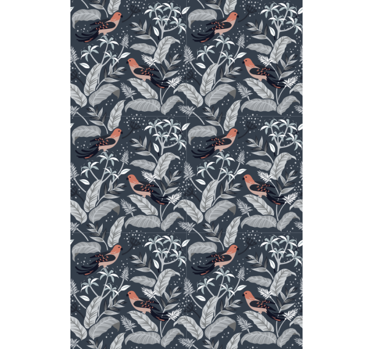 Bird Foliage Pattern more blind flowers - TenStickers