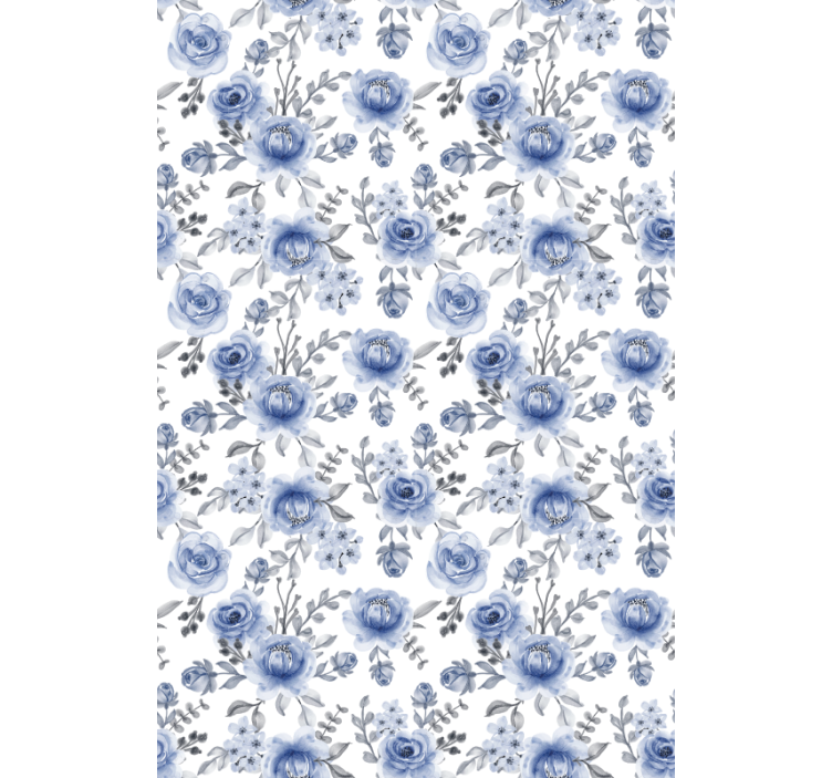 Floral blind in blue floral design - TenStickers