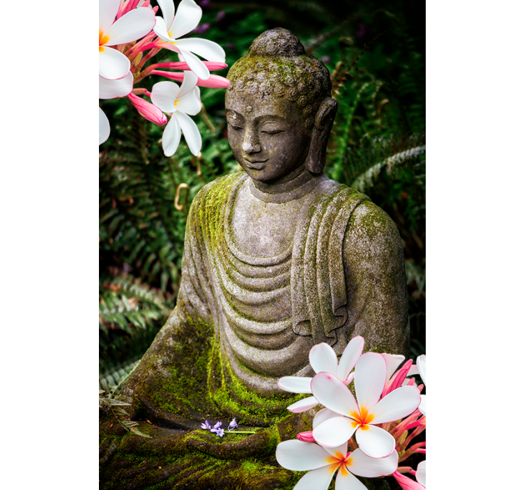 Floral Green Buddha Zen blind - TenStickers
