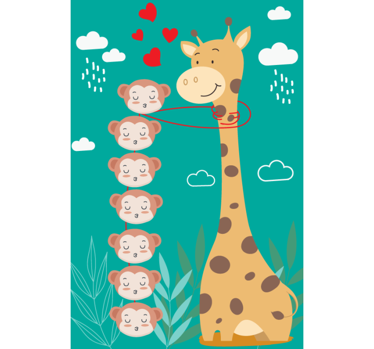 Giraffe Monkey Love more animal blind - TenStickers