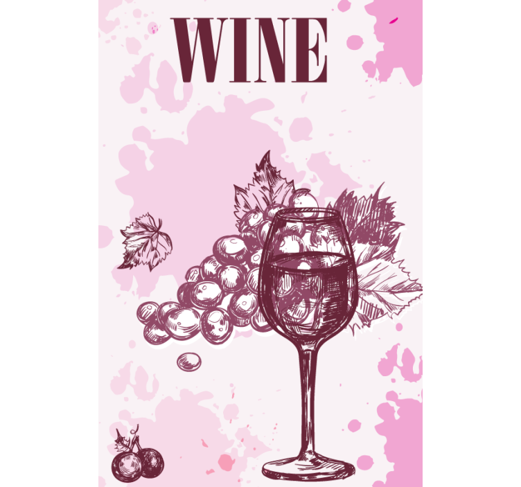 Vintage Wine Sketch romantic blind - TenStickers