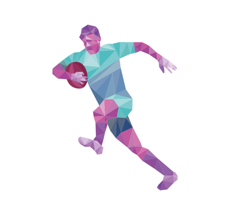 Geometric Rugby Player sports blind - TenStickers