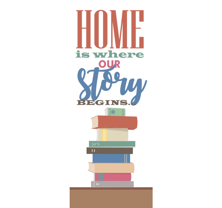 Home Story Begins Here text blind - TenStickers