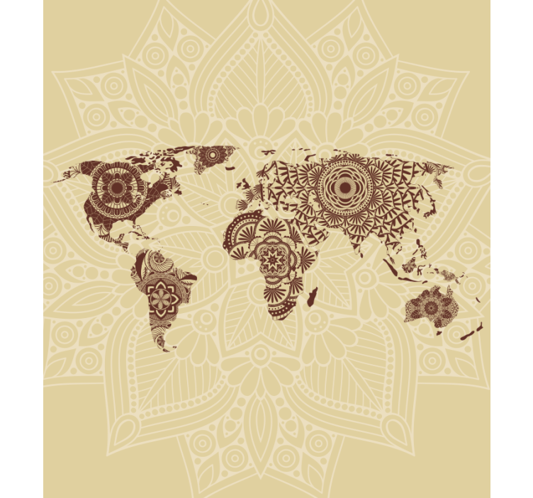 Mandala Universe Tapestry world map roller blind - TenStickers