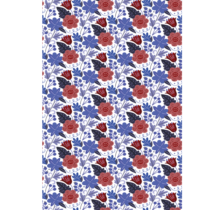 Bold botanical pattern blind flowers - TenStickers