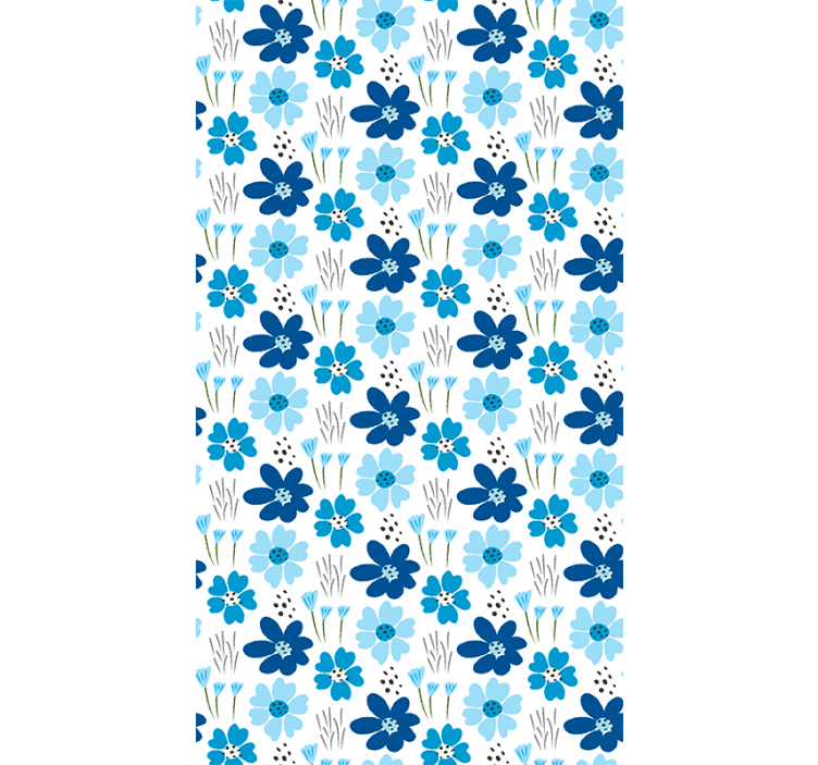 Blue simple pattern blind flowers - TenStickers