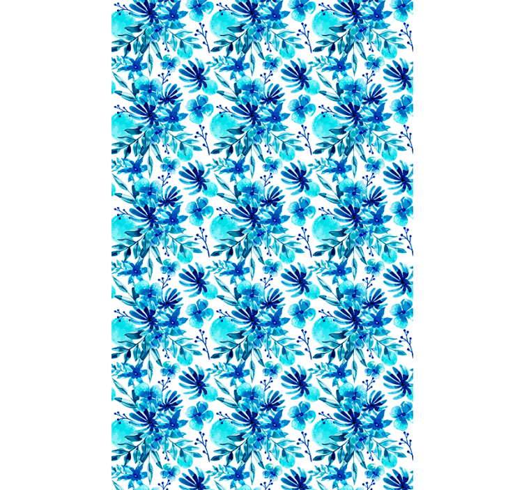 Vivid blue theme blind flowers - TenStickers