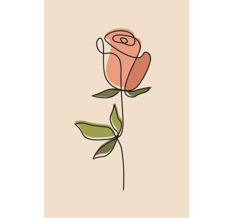 Rose Outline floral blind - TenStickers