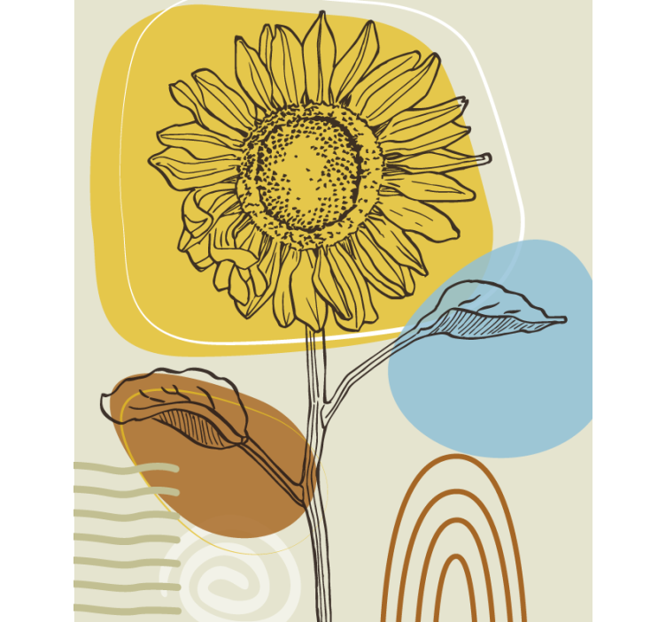 Sunflower with Circles blind flowers - TenStickers