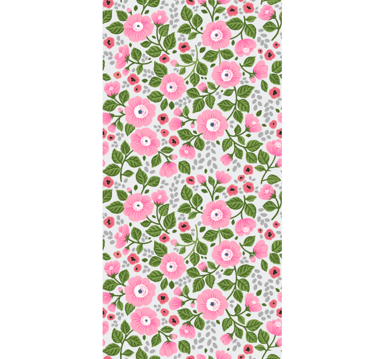 Pink blooms garden blind flowers - TenStickers