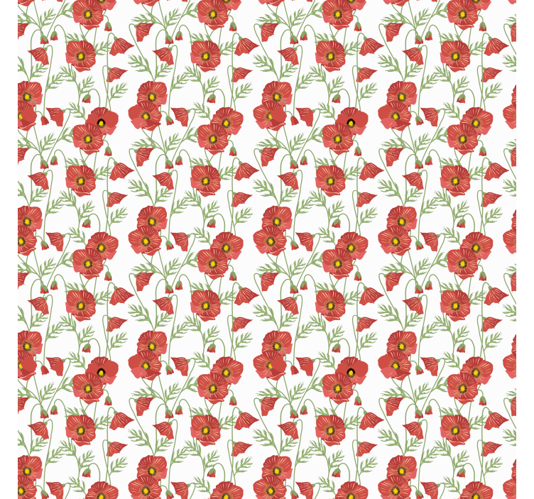 Red Poppy Pattern floral blind - TenStickers