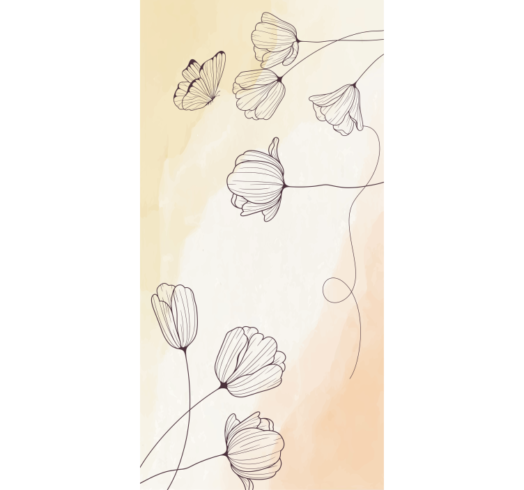 Floral blind aquarella floral outline - TenStickers