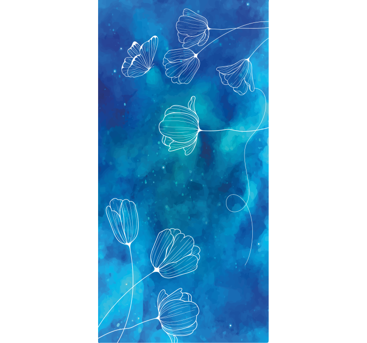 Elegant blue silhouettes floral blind - TenStickers