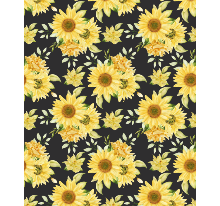 Sunflower Floral Pattern blind flowers - TenStickers