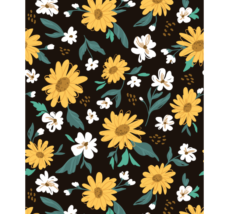 Lively Botanical Motif blind flowers - TenStickers