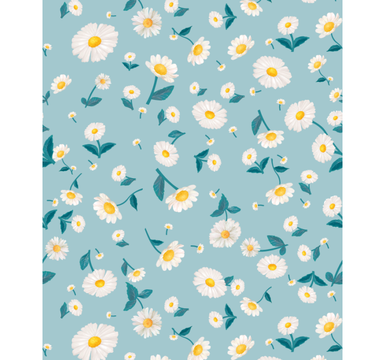 Daisy Blue Pattern blind flowers - TenStickers