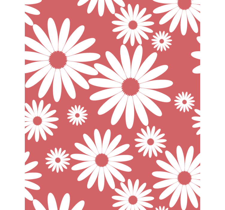 White Daisy Pattern blind flowers - TenStickers