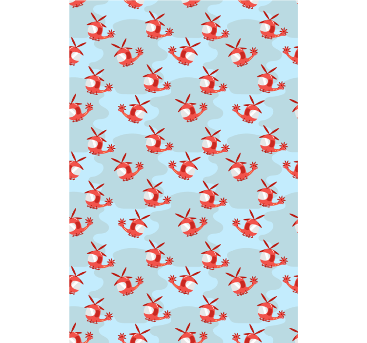 Red helicopter pattern blind kids - TenStickers