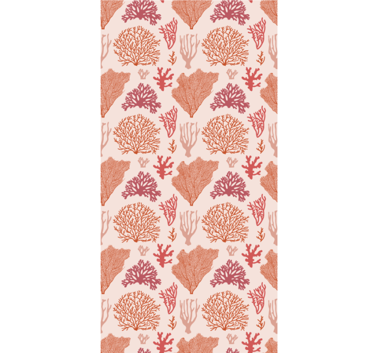 Coral Botanical Pattern blind flowers - TenStickers