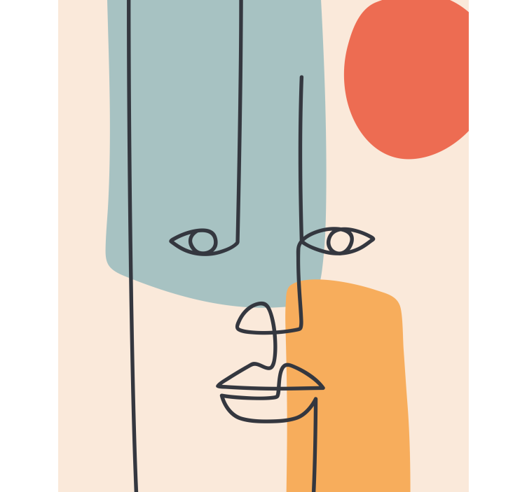 Abstract Face Outline blind art - TenStickers