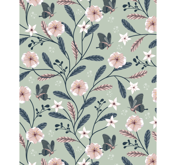 Floral Butterfly Patterns blind flowers - TenStickers