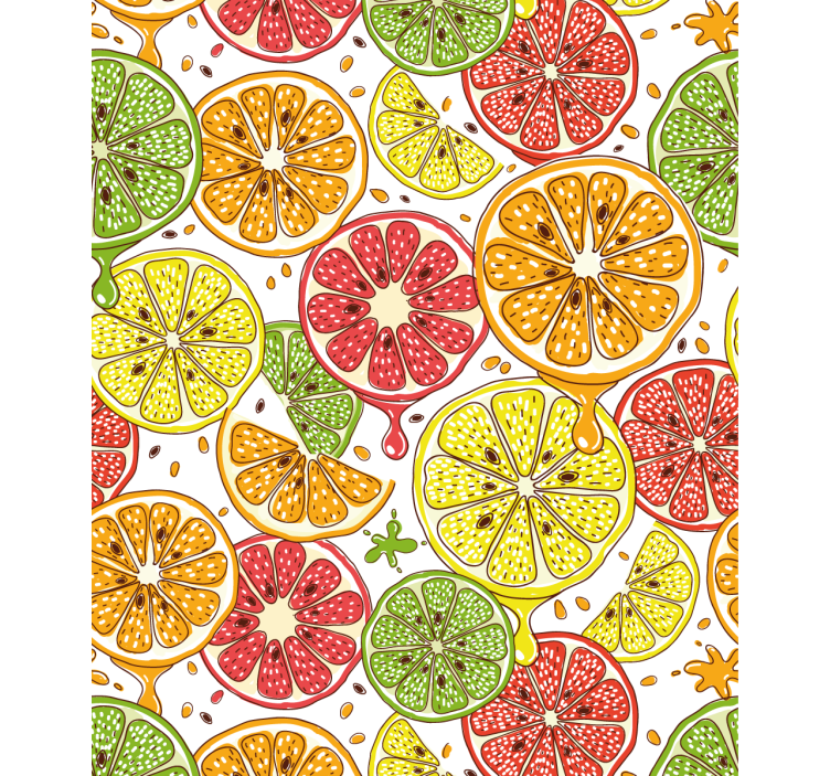 Citrus slice pattern blinds in a kitchen - TenStickers
