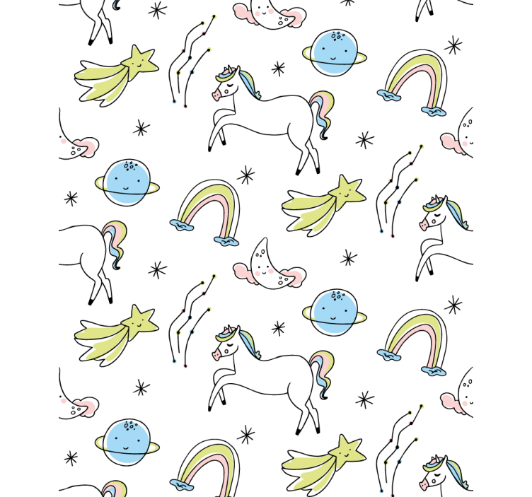 White unicorns and stars blind kids - TenStickers