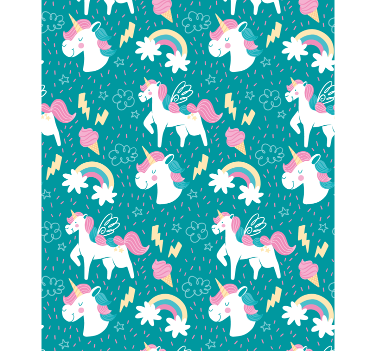Blue unicorn pattern blind kids - TenStickers