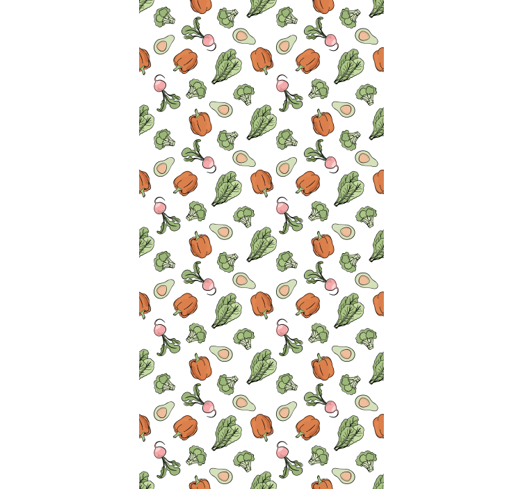 Vibrant vegetable medley blinds in a kitchen - TenStickers