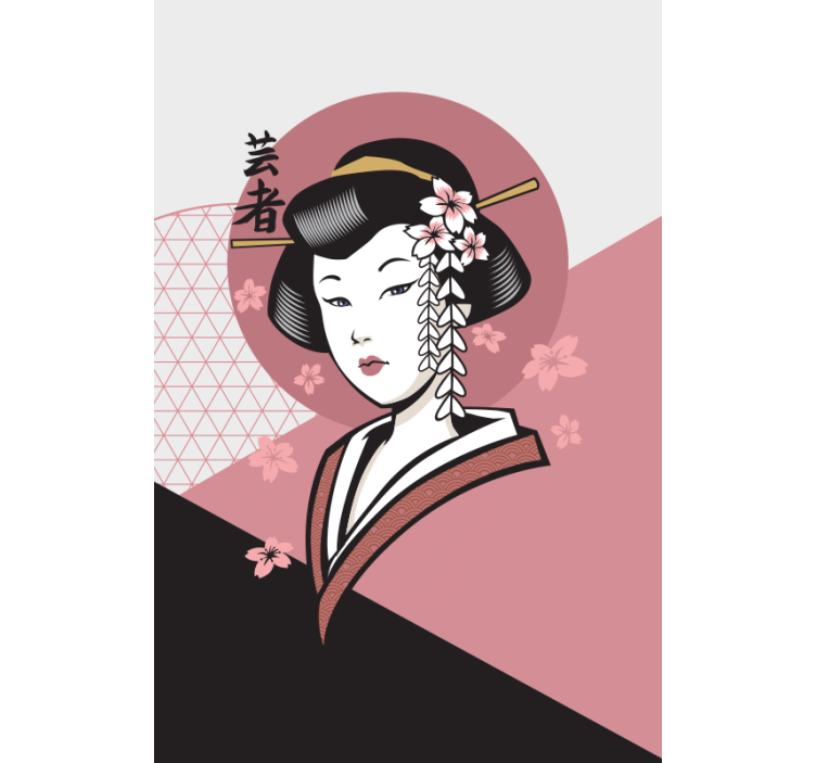 Elegant Japanese Woman blind art - TenStickers