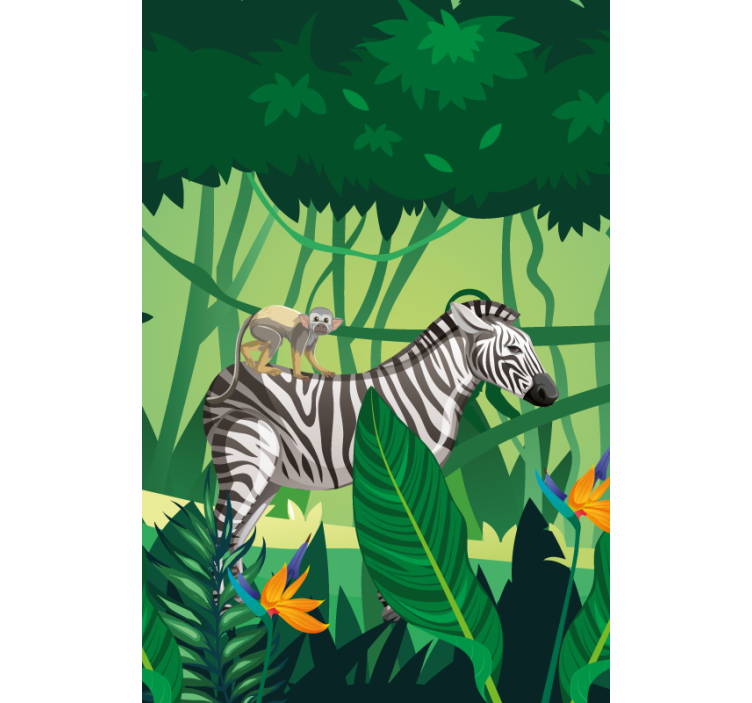 Zebra With Monkey animal blind - TenStickers