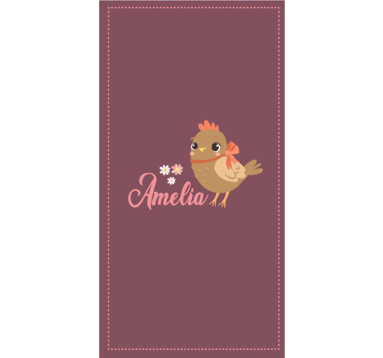 Baby chick with flowers and name more animal blind - TenStickers