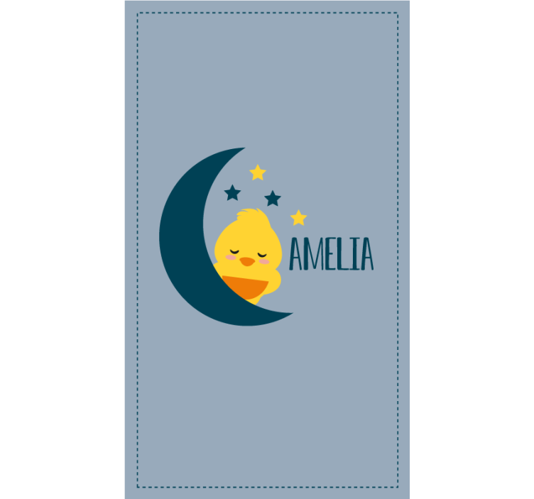 Moon chick with name blind kids - TenStickers