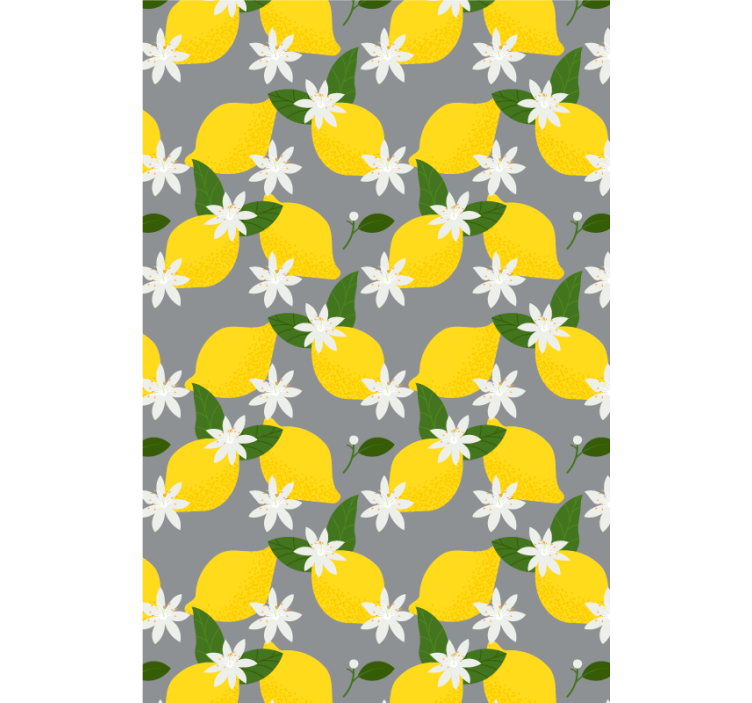 Lemon Floral Pattern blind fruit - TenStickers