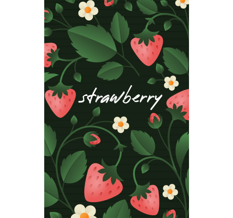 Strawberry Floral Pattern blind fruit - TenStickers