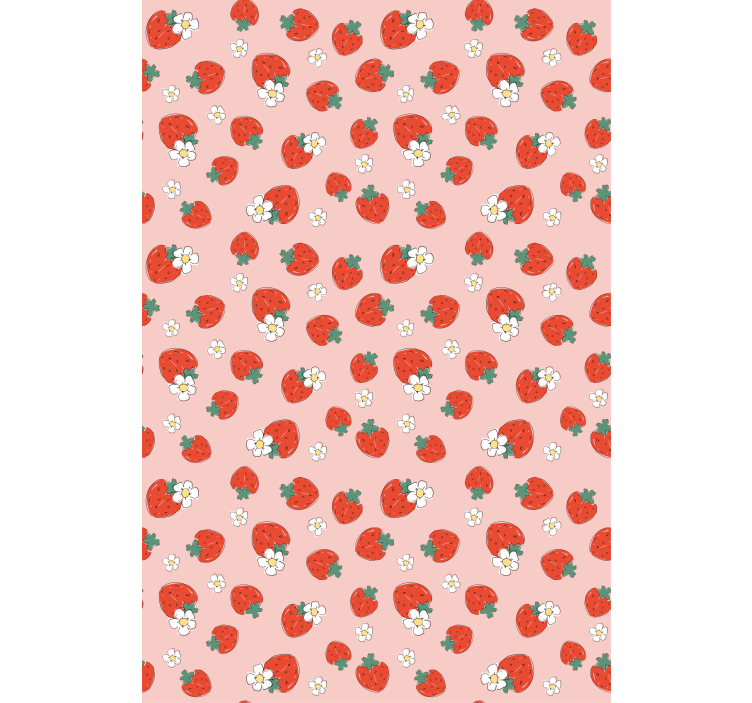 Strawberry pattern with flowers blind fruit - TenStickers