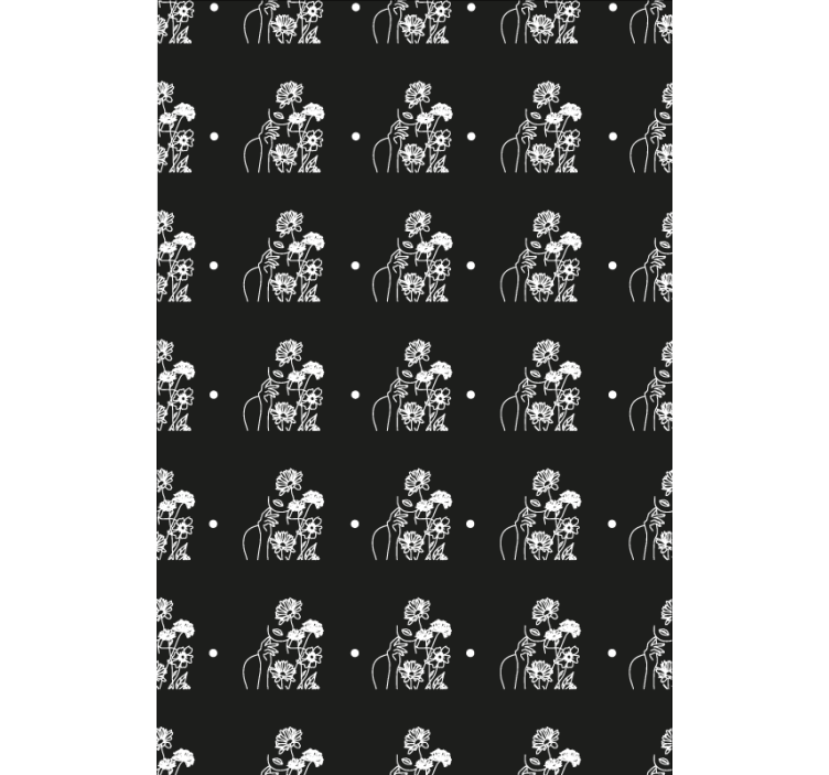 Black and White Silhouette floral blind - TenStickers