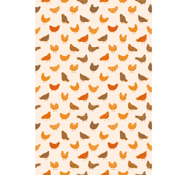 Orange and brown bird pattern animal blind - TenStickers