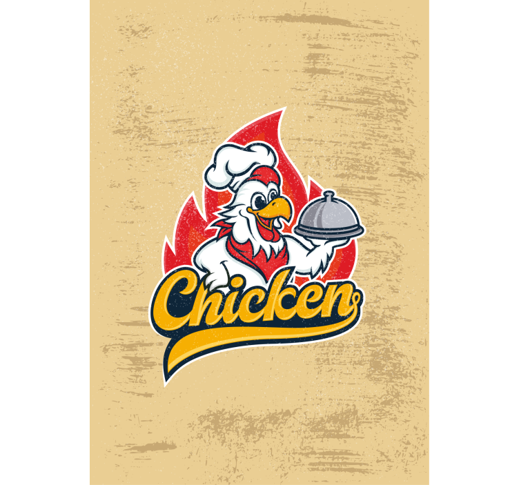 Chef chicken serving blinds in a kitchen - TenStickers