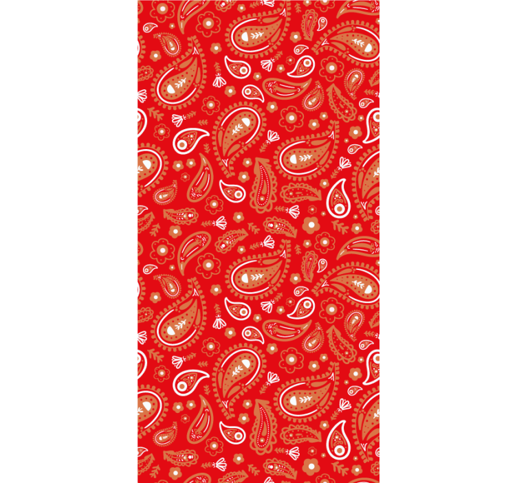 Red paisley pattern floral blind - TenStickers