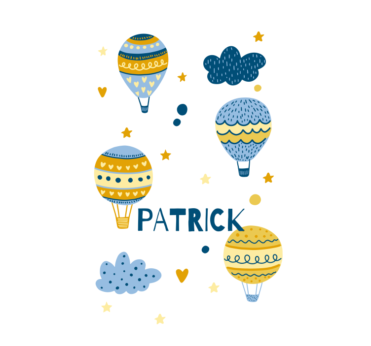 Scandinavian air balloons with name blind kids - TenStickers