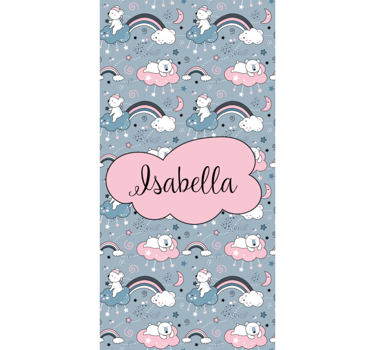 Bear rainbow with name blind kids - TenStickers