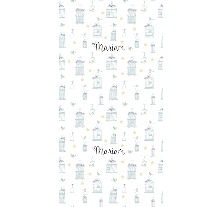 Birdcages with name roller blind nursery - TenStickers