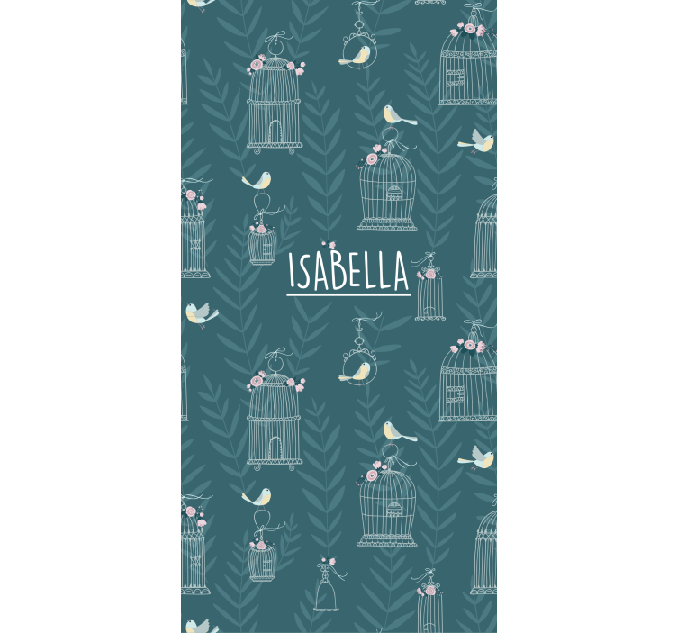 Blue birdcages with name blind kids - TenStickers