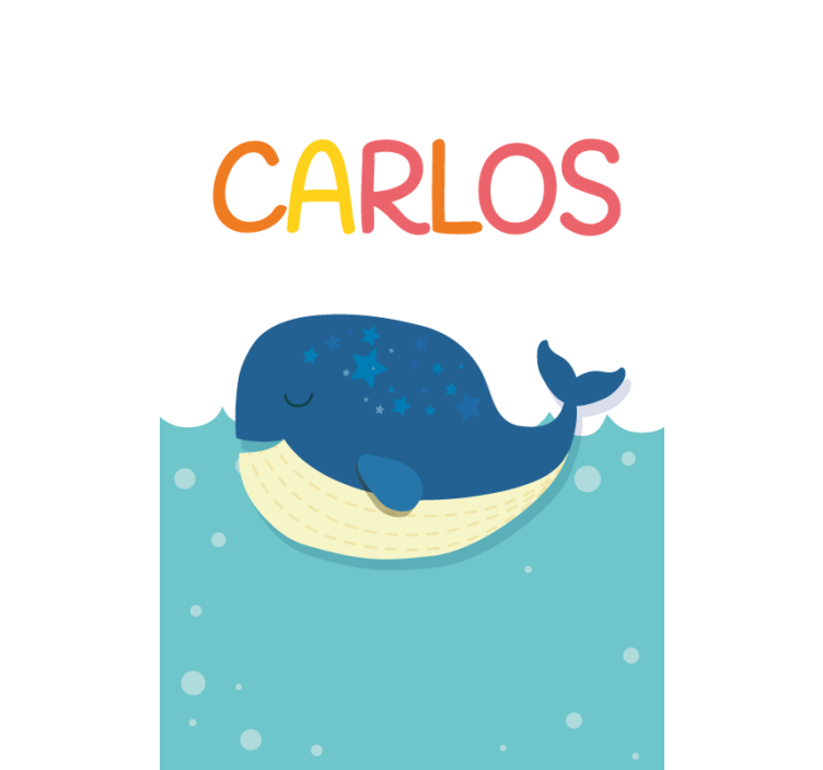 Sleeping Whale With Name blind kids - TenStickers