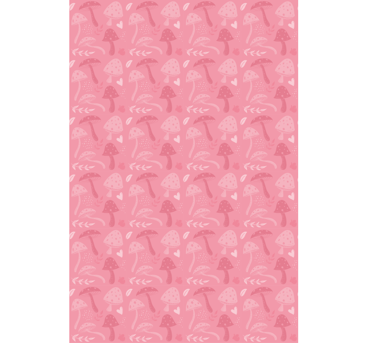 Pink charming mushrooms blind flowers - TenStickers
